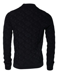 Dolce & Gabbana Black Silk Crew Neck Men Cardigan Sweater - IT48 | M - Cardigans