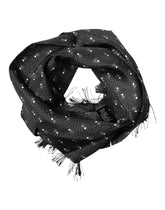 Dolce & Gabbana Black Silk Dotted Men Neck Wrap Shawl Scarf