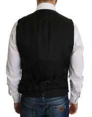 Dolce & Gabbana Black Silk Dress Waistcoat - IT48 | M - Vests