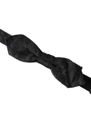 Dolce & Gabbana Black Silk Fantasy Adjustable Neck Men Bow Tie - Neckties