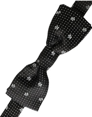 Dolce & Gabbana Black Silk Floral Adjustable Neck Men Papillon Bow Tie - Neckties