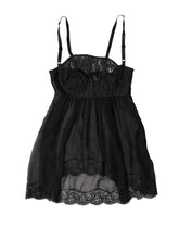 Dolce & Gabbana Black Silk Floral Lace Lingerie Top Underwear - IT2 | S