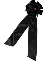 Dolce & Gabbana Black Silk Gold Brass Floral Hair Pin Brooch - Brooches & Lapel Pins