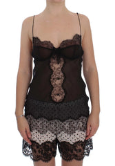 Dolce & Gabbana Black Silk Lace Babydoll Lingerie Top - Women’s Underwear Slips