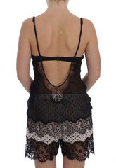 Dolce & Gabbana Black Silk Lace Babydoll Lingerie Top - Women’s Underwear Slips