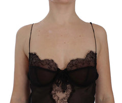 Dolce & Gabbana Black Silk Lace Babydoll Lingerie Top - Women’s Underwear Slips