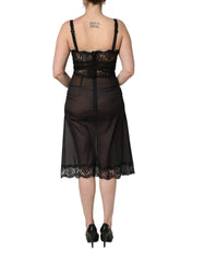 Dolce & Gabbana Black Silk Lace Slip Lingerie Chemise Sleepwear - IT3 | M
