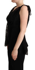 Dolce & Gabbana Black Silk Lace Trim Camisole Tank Top - IT46|XL - Tank Tops