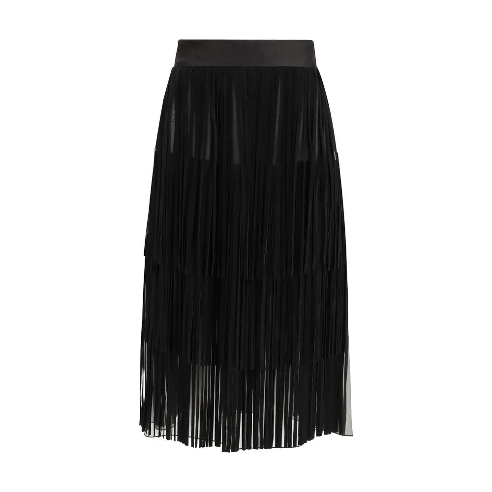 Dolce & Gabbana Black Silk Long Skirt - IT42 | L