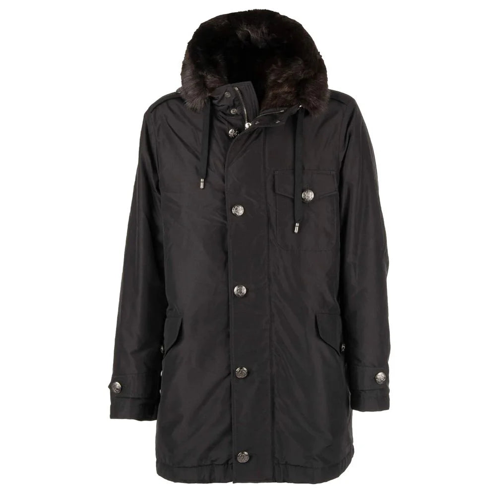 Dolce & Gabbana Black Silk Men Parka - Parkas