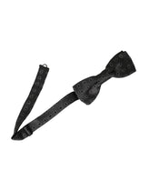 Dolce & Gabbana Black Silk Patterned Adjustable Neck Men Bow Tie - Neckties