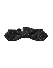 Dolce & Gabbana Black Silk Patterned Adjustable Neck Men Papillon Bow Tie - Neckties