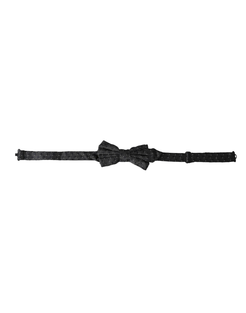 Dolce & Gabbana Black Silk Patterned Adjustable Neck Men Papillon Bow Tie - Neckties