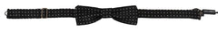 Dolce & Gabbana Black Silk Patterned Neck Papillon Accessory Bow Tie - Neckties