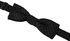 Dolce & Gabbana Black Silk Patterned Necktie Men Accessory Bow Tie - Neckties