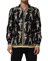 Dolce & Gabbana Black Silk Pin Up Printed Button Down Shirt - IT38 | XS