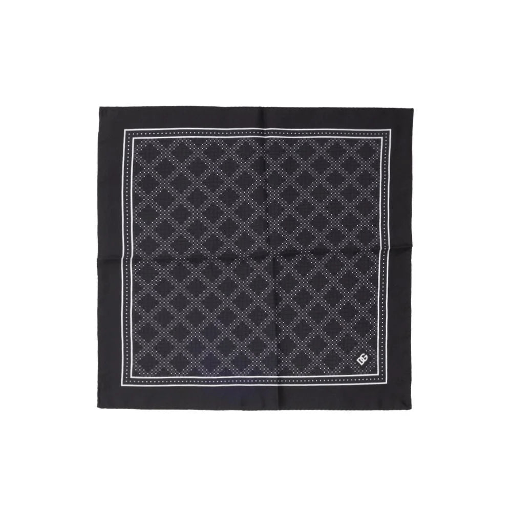 Dolce & Gabbana Black Silk Pocket Square - Handkerchiefs
