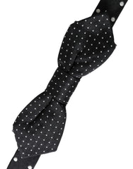 Dolce & Gabbana Black Silk Polka Dot Adjustable Neck Men Papillon Bow Tie - Neckties