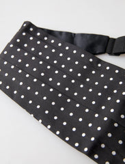 Dolce & Gabbana Black Silk Polka Waist Tuxedo Belt Cummerbund - IT52 | L - Sashes