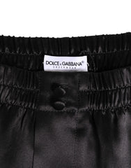 Dolce & Gabbana Black Silk Satin Elastic Men Boxer Short Swimwear - IT4 | S - Swim Boxers