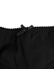Dolce & Gabbana Black Silk Satin Floral Lace Panty Brief Underwear - Briefs