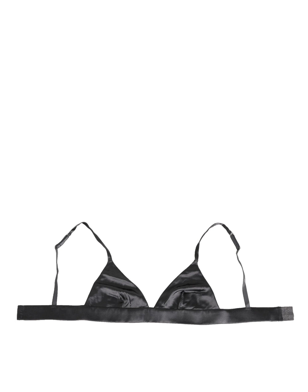 Dolce & Gabbana Black Silk Satin Triangle Soft Cup Underwear - IT2 | S - Bras