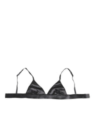 Dolce & Gabbana Black Silk Satin Triangle Soft Cup Underwear - IT2 | S - Bras
