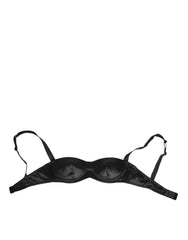 Dolce & Gabbana Black Silk Satin Wireless Lingerie Bra Underwear - IT1 | XS