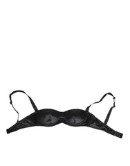 Dolce & Gabbana Black Silk Satin Wireless Lingerie Bra Underwear - IT1 | XS - Bras
