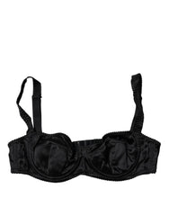 Dolce & Gabbana Black Silk Semi-Pad Balconette Bra Underwear - IT2 | S - Bras