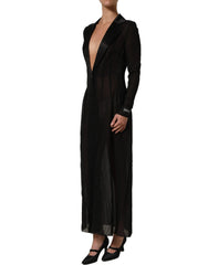 Dolce & Gabbana Black Silk Sheer Chiffon Long Maxi Dress - IT38 | XS