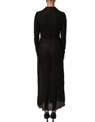 Dolce & Gabbana Black Silk Sheer Chiffon Long Maxi Dress - IT38 | XS