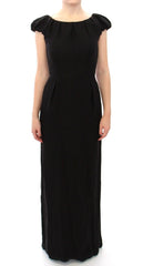 Dolce & Gabbana Black Silk Shortsleeve Gown Maxi IT Dress - IT40 | M - Dresses