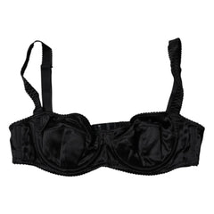 Dolce & Gabbana Black Silk Stretch Balconette Brassiere Underwear - IT2 | S