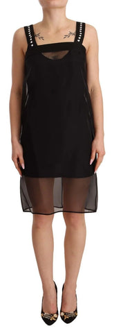 Dolce & Gabbana Black Silk Stretch Crystal Sheath Mini Dress - IT40|S - Dresses