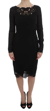 Dolce & Gabbana Black Silk Stretch Sheath Dress - IT36 | XS - Dresses