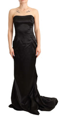 Dolce & Gabbana Black Silk Stretch Sheath Mermaid Gown Dress - IT40|S - Dresses