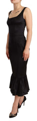 Dolce & Gabbana Black Silk Stretch Sheath Mermaid Midi Dress - IT40|S - Dresses