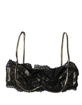 Dolce & Gabbana Black Silk Underwired Balconnet Bra Underwear - IT40|S