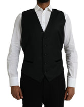 Dolce & Gabbana Black Silk Waistcoat Dress Formal Vest - IT54 | XL - Vests