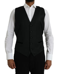 Dolce & Gabbana Black Silk Waistcoat Dress Formal Vest - IT54 | XL - Vests