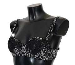 Dolce & Gabbana Black Silk White Lace Stretch Underwear Bra - IT2 | S - Bras