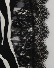 Dolce & Gabbana Black Silk Zebra Print Lace High Waist Underwear - IT2 | S - Thongs