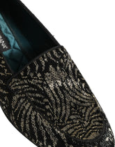 Dolce & Gabbana Black Silver Embellished Dress Loafers Shoes - EU43/US10