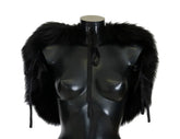 Dolce & Gabbana Black Silver Fox Fur Scarf - M