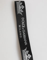 Dolce & Gabbana Black Silver Nylon DG Crown Men’s Holder Keychain Keyring - Keychains