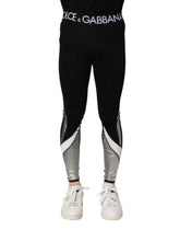 Dolce & Gabbana Black Silver Nylon Skinny Men Leggings Pants - IT44 | XS - Leggings