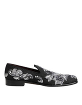 Dolce & Gabbana Black Silver Sequined Loafers Men Dress Shoes - EU44/US11 - Flats