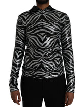 Dolce & Gabbana Black Silver Sequined Polyester Sweater - IT48 | M - Sweaters