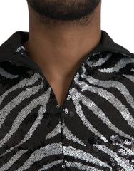 Dolce & Gabbana Black Silver Sequined Polyester Sweater - IT48 | M - Sweaters